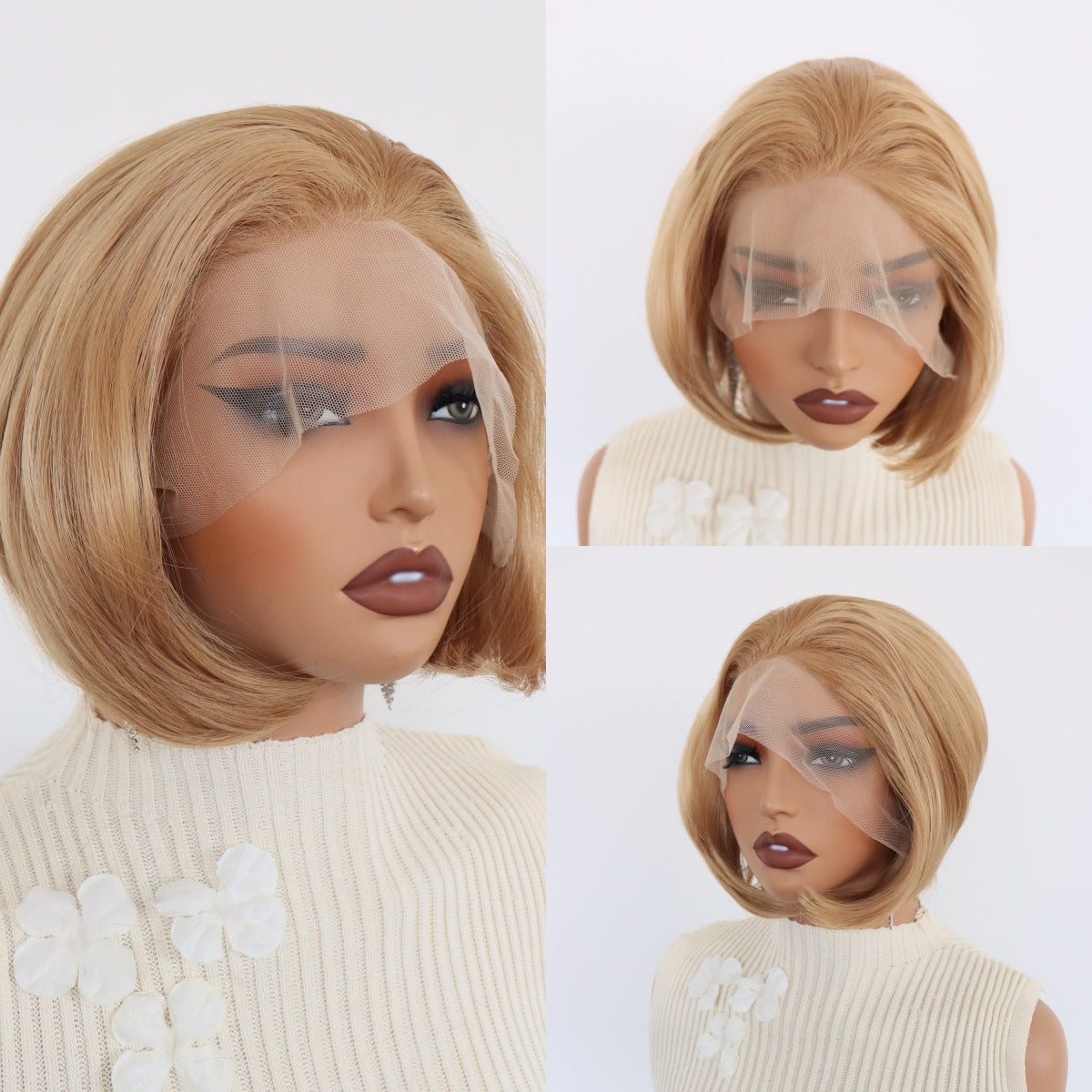 Cool Women's Front Lace Fiber Chemical Wig Short Straight Hair