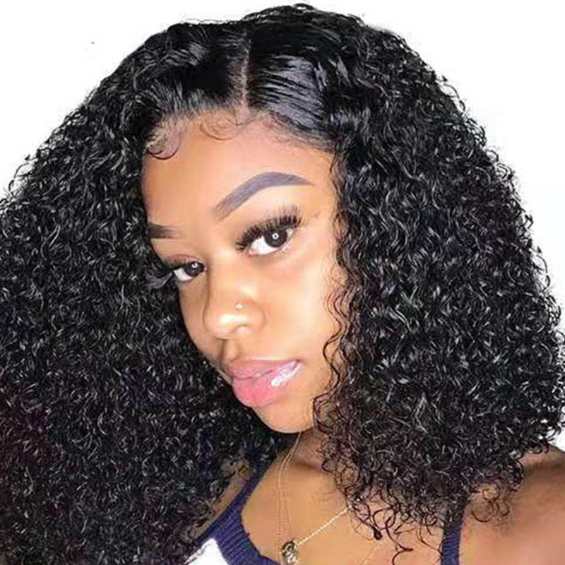 Women's Fashion Piano Color Hand Tube Wrapped Wig Short Curly Hair