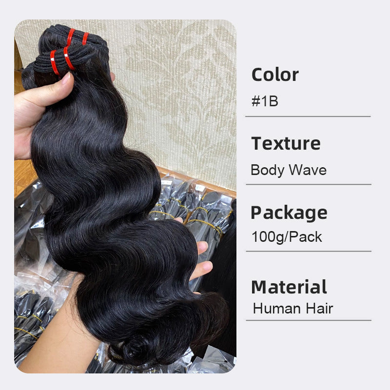 Casual Bone Straight Weft Extension Human Real Hair Wig