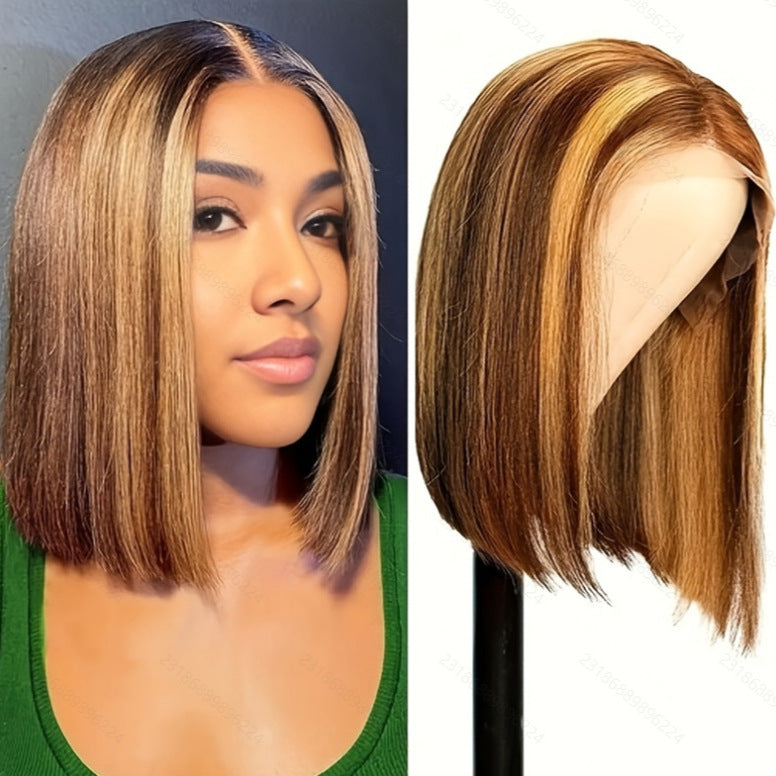Women's Straight Hair Mid-length Fiber Chemical Mechanism Men's Wig