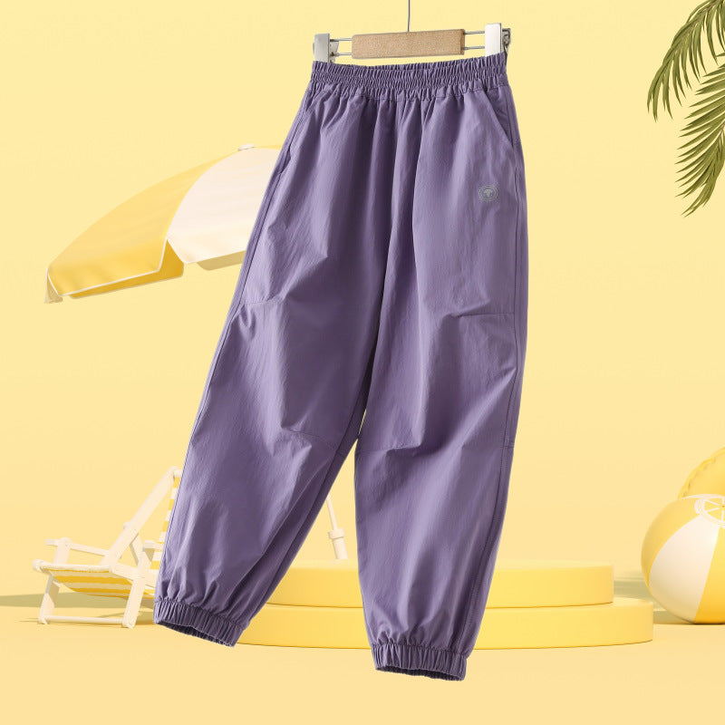 Children's Summer Casual Straight Skinny Boy Medium Big Thin Outdoor Children's Pants