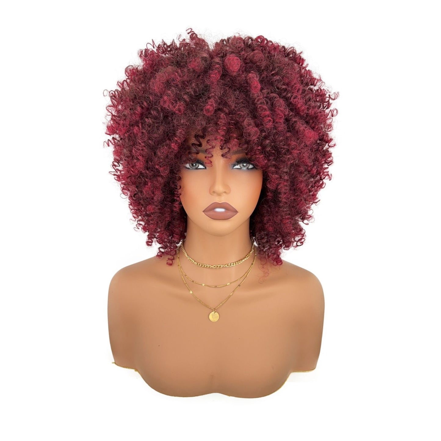 Women's African Wigs With Small Afro Full Wig Short Curly Hair