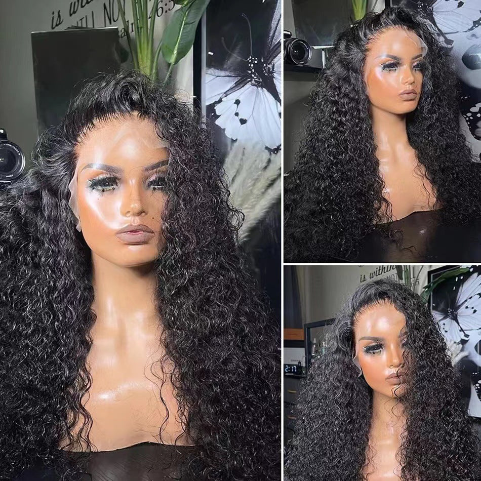 Female Rose Net African Ladies Small Volume Wig Long Curls