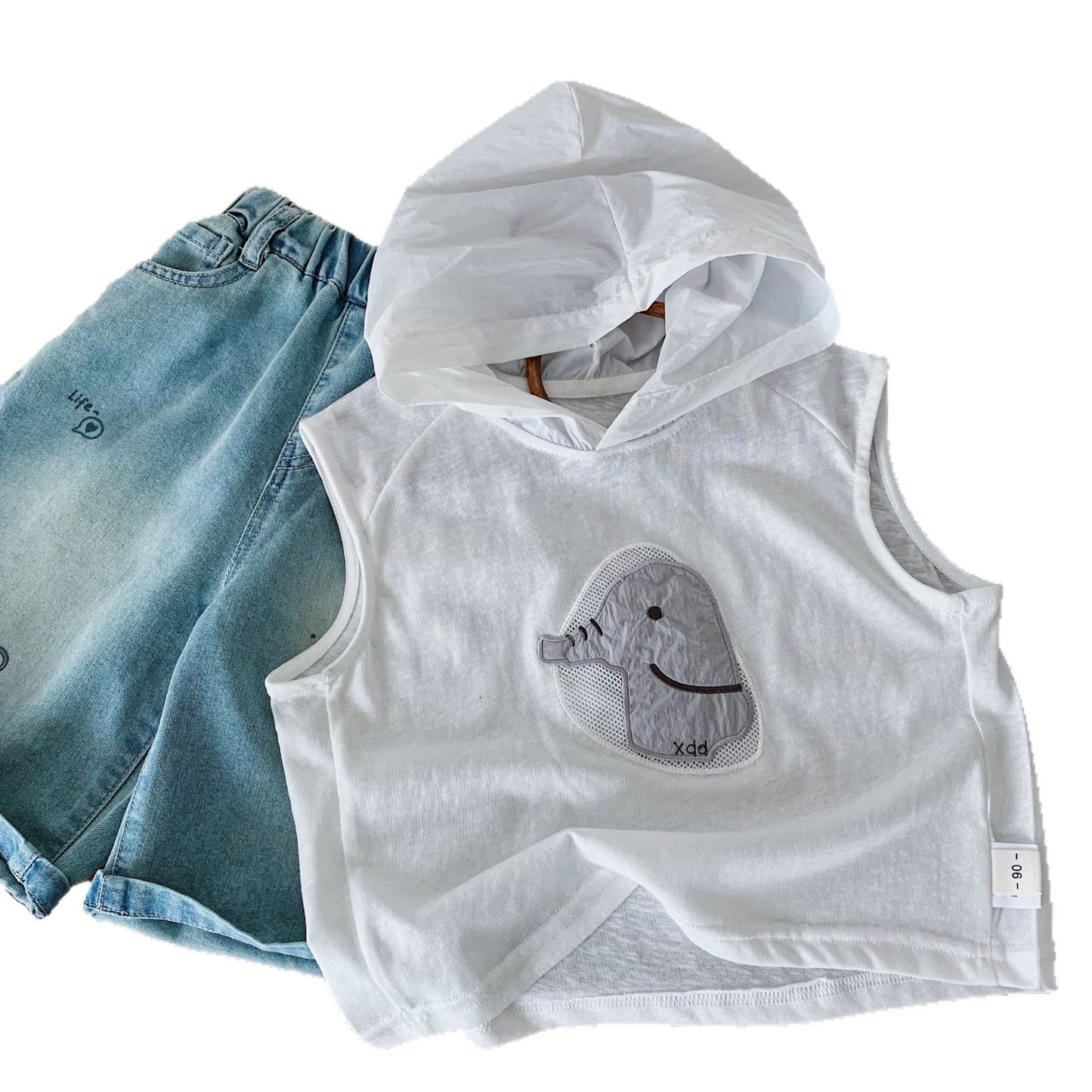 Children's For Boy Summer Korean Style Hoodie Vest Western Children's T-shirt