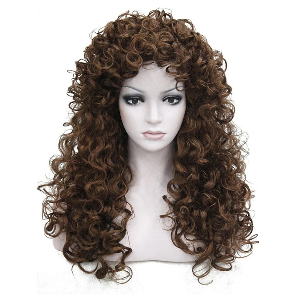 Women's African Wigs With Small Curly Hair Head Wig Long Curls