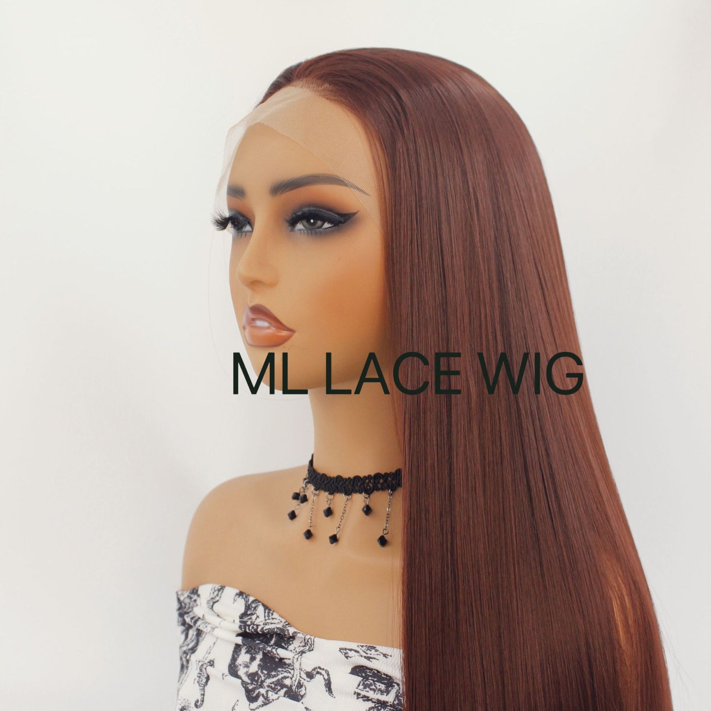 Synthetic Chemical Fiber Hairline Suitable For Ladies High Temperature Resistant Long Straight Wig