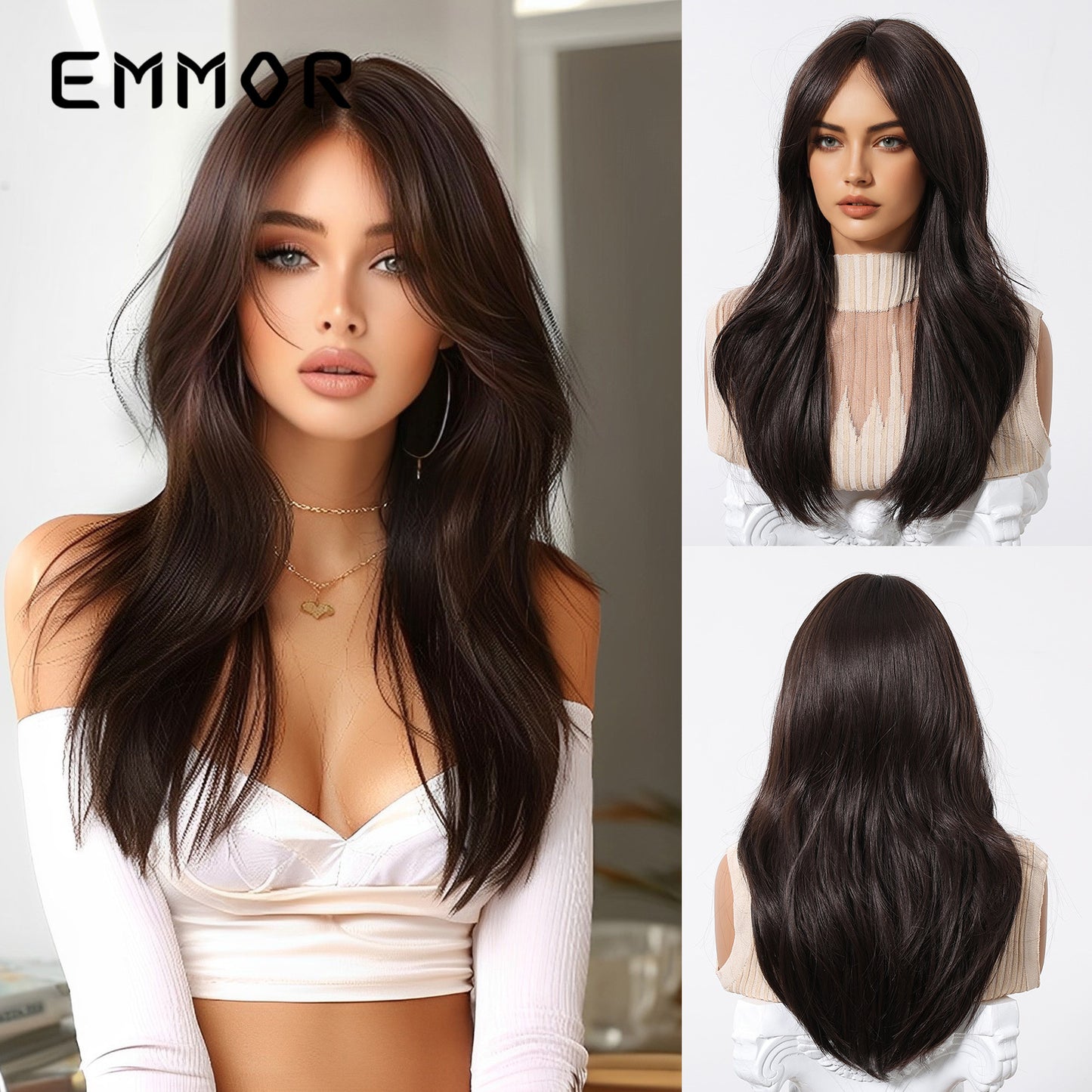 Type Bangs Curly Natural Fashion Top Wig Long Curls