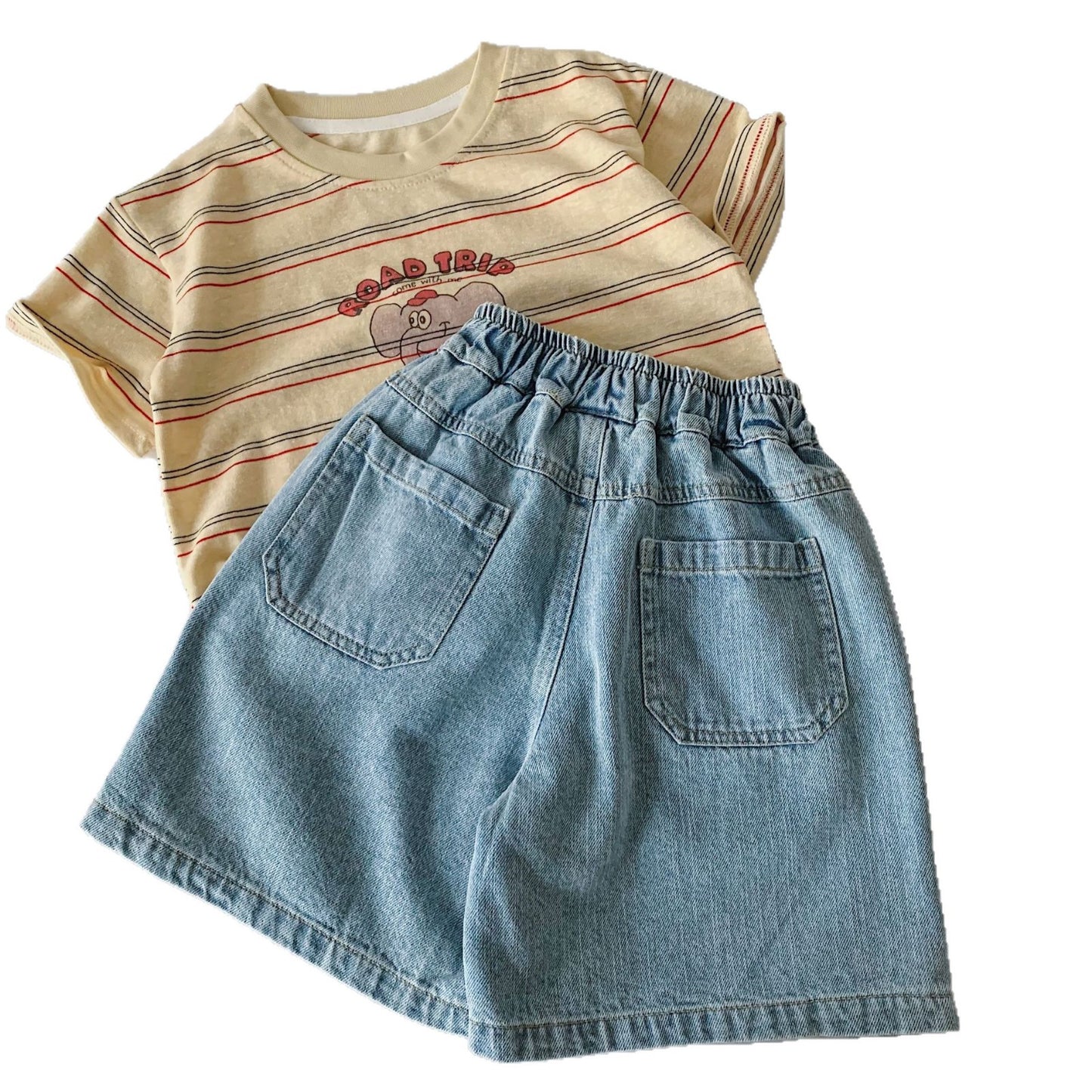 Children's Denim Shorts Summer Solid Color Loose Little Children's Pants