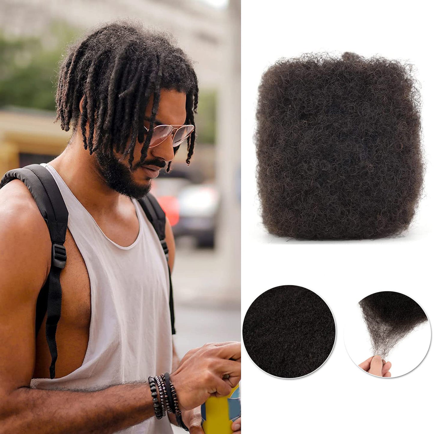 Human Puffy Silk Bag Reggae Dreadlocks Expert Real Hair Wig