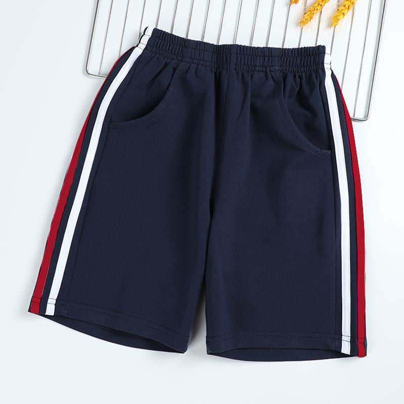 Pure Cotton Uniform Primary Secondary School Single Stripe Two-way Navy Children's Pants