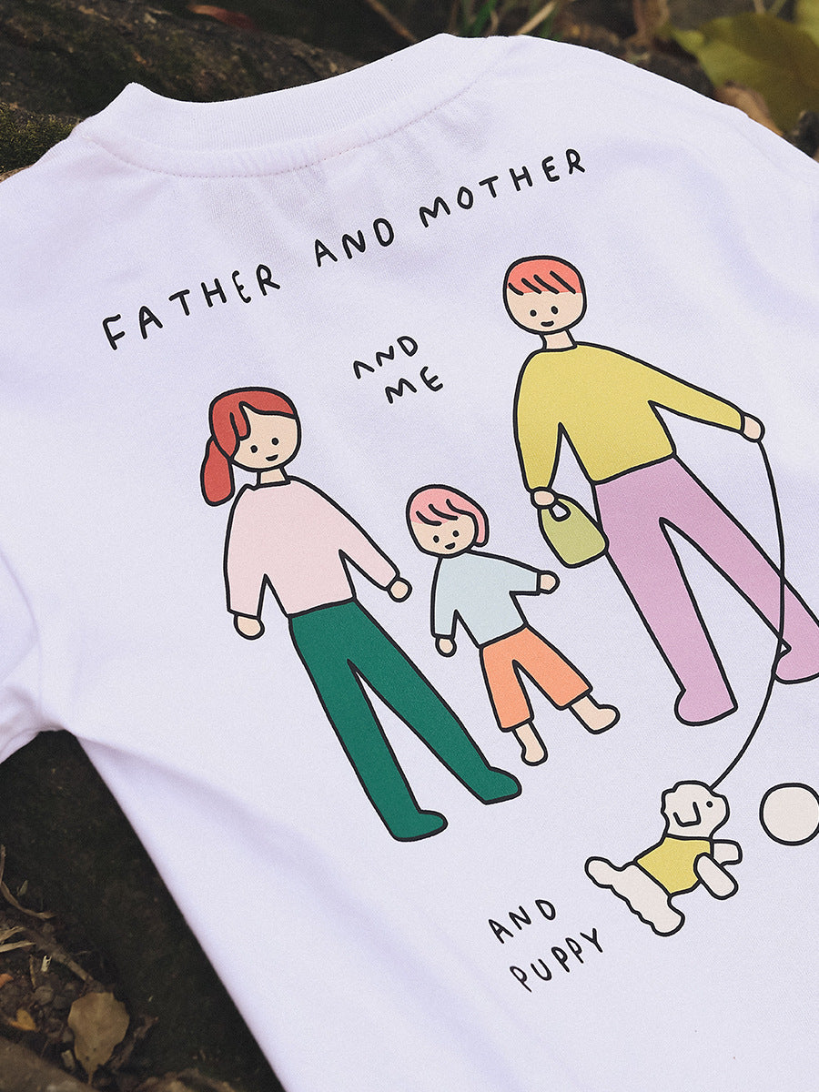 Children's Short-sleeved Summer Family Clothes Cotton Coat Children's T-shirt