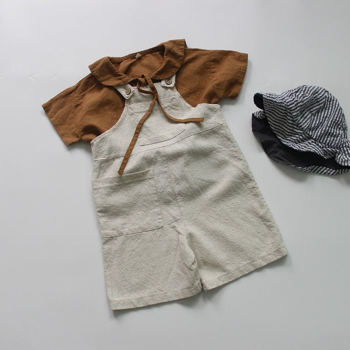 Shirt Korean Style Solid Color Polo Collar Fresh Children's T-shirt