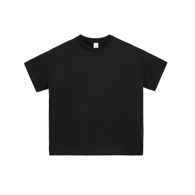 Children's Big Sports Round Neck Solid Color Children's T-shirt