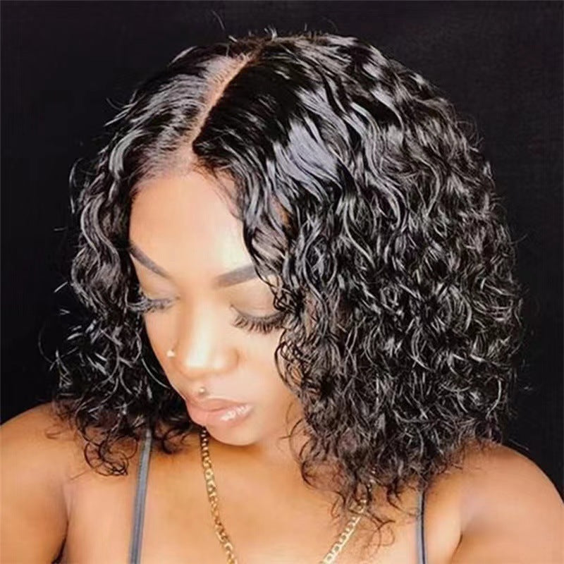 Fashion Head Cover Small Volume Afro Black Fluffy Synthetic Wig Short Curly Hair