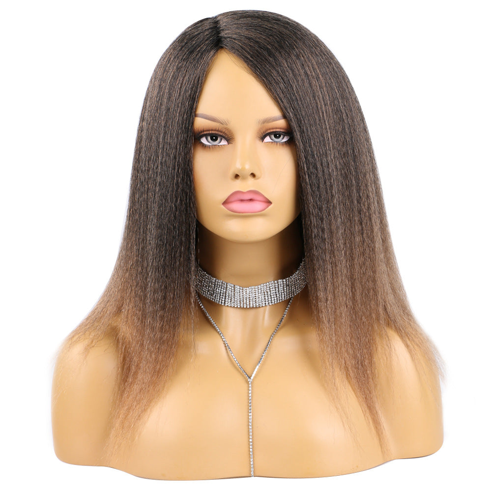 Chemical Fiber Brushed Headgear Curved Mechanism Long Straight Wig