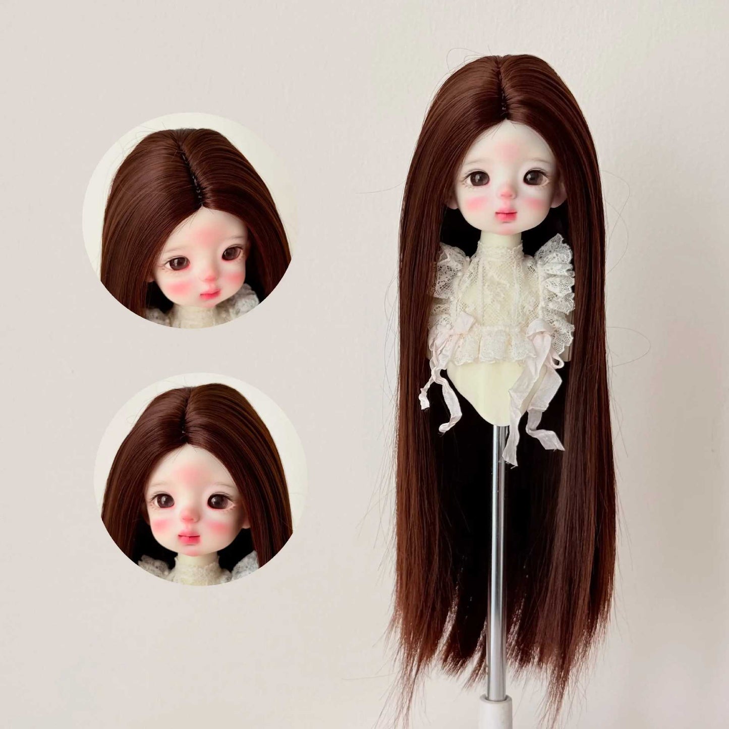 Doll Hair Accessories Blythe Soft Silk Medium Long Straight Dress Cos Wig