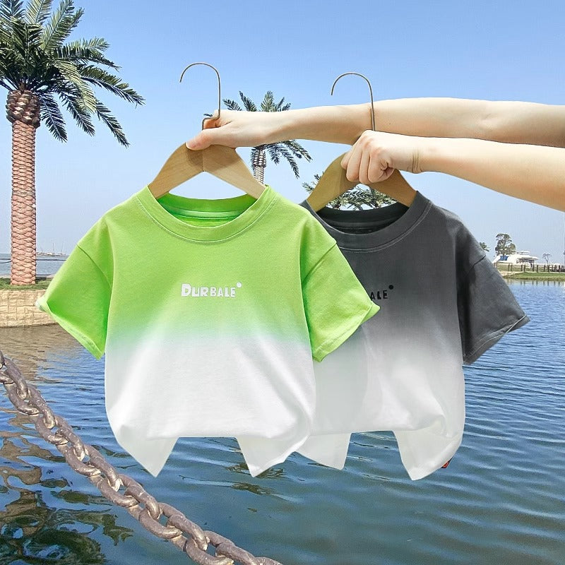 Children's Summer Short-sleeved Fashion Gradient Half-sleeve Wear Handsome Cool Children's T-shirt