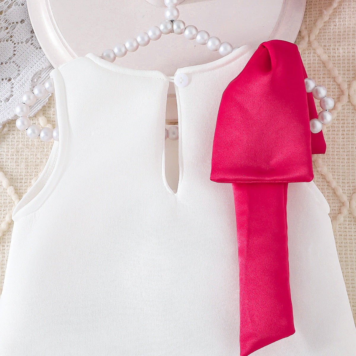 Solid Color Sleeveless Three-dimensional Flower Skirt Bow Children's Dress
