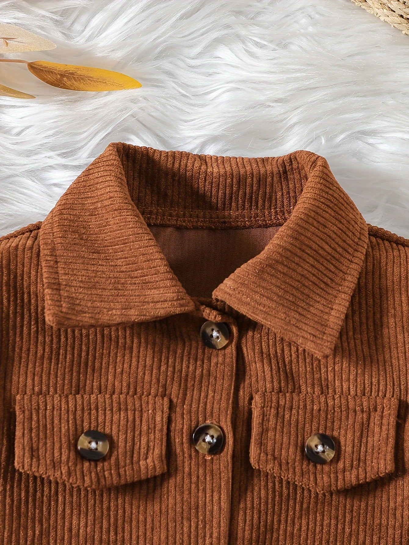 Children's Corduroy Jacket Skirt Brown Single-breasted Long Sleeve Top Vest Grenadine Children's Suit