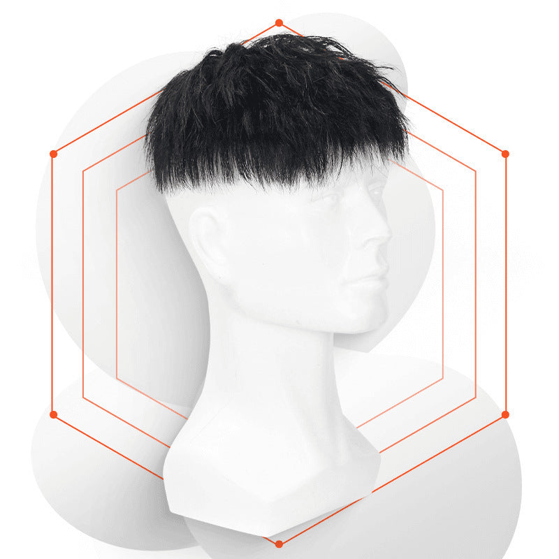 Men's Style Handsome Steel Clip Hot Invisible Seamless Real Head Wig