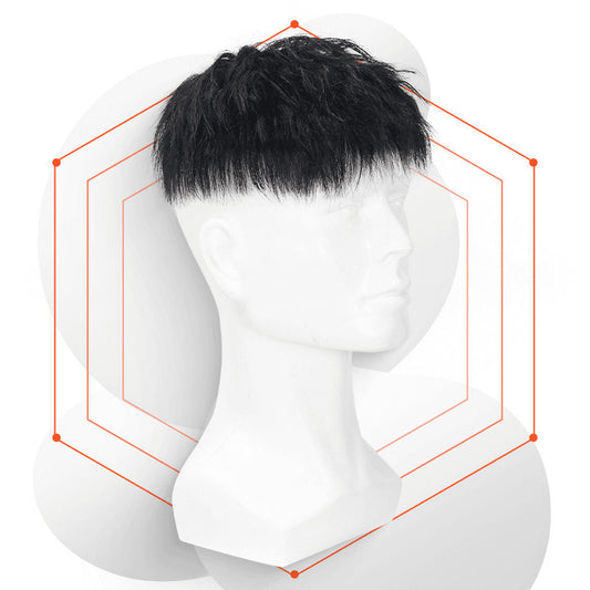Men's Style Handsome Steel Clip Hot Invisible Seamless Real Head Wig