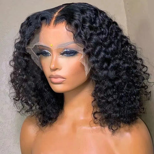 Lace Medium African Small Volume Afro Wig Short Curly Hair
