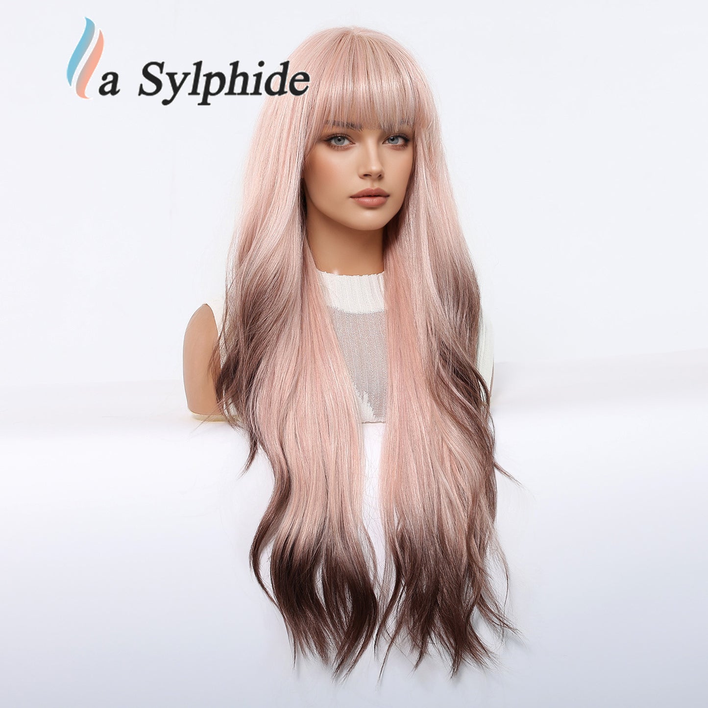 Wave Refuse Class Flavor Natural Straight Bangs Head Cover Fashion Wig Long Curls