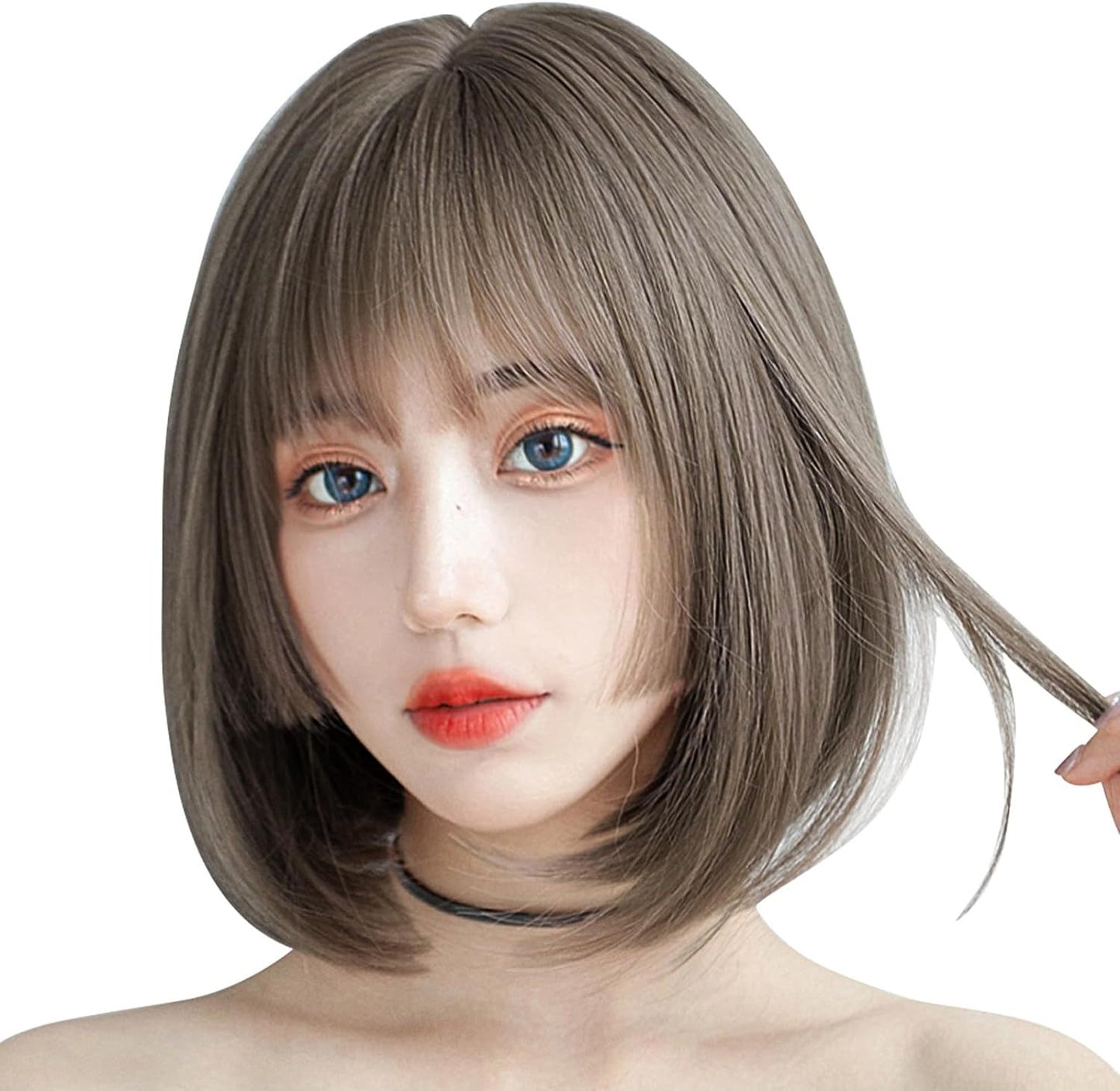 Short Fiber Full Top Female Air Real Hair Wig