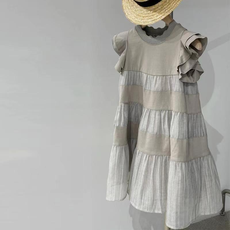 Children's Summer Western Style Fashion Thin Flounced Skirt Sleeve Children's Dress