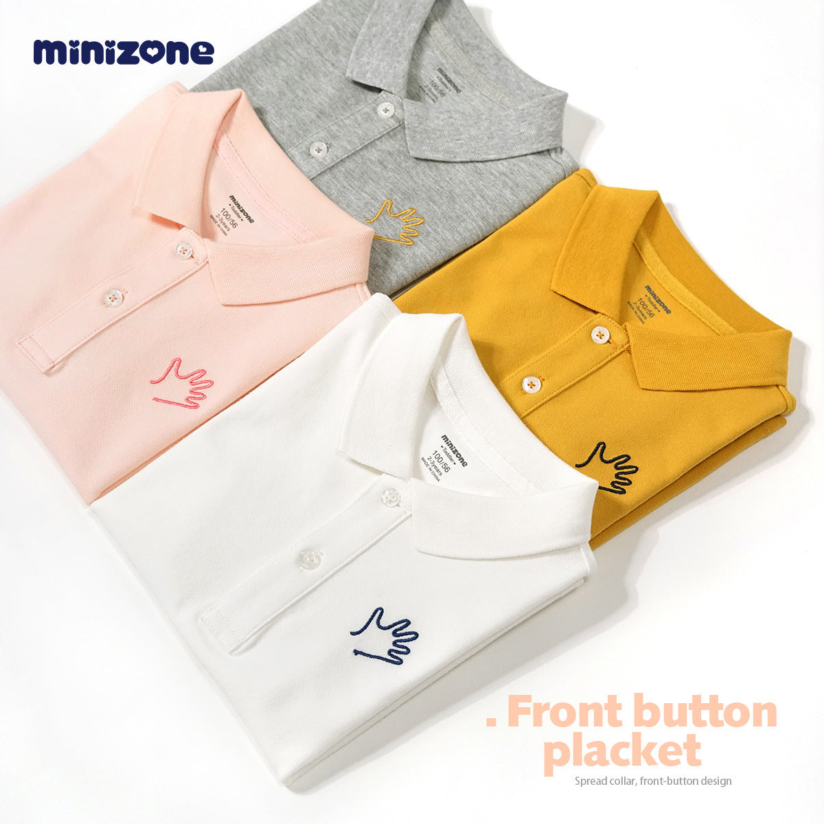 Children's Shirt Autumn Solid Color Polo Collar Comfortable Children's T-shirt