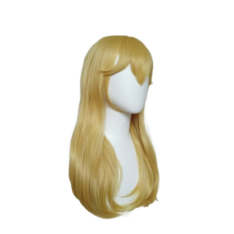 Super Mary Princess Golden Long Curly Cos Wig