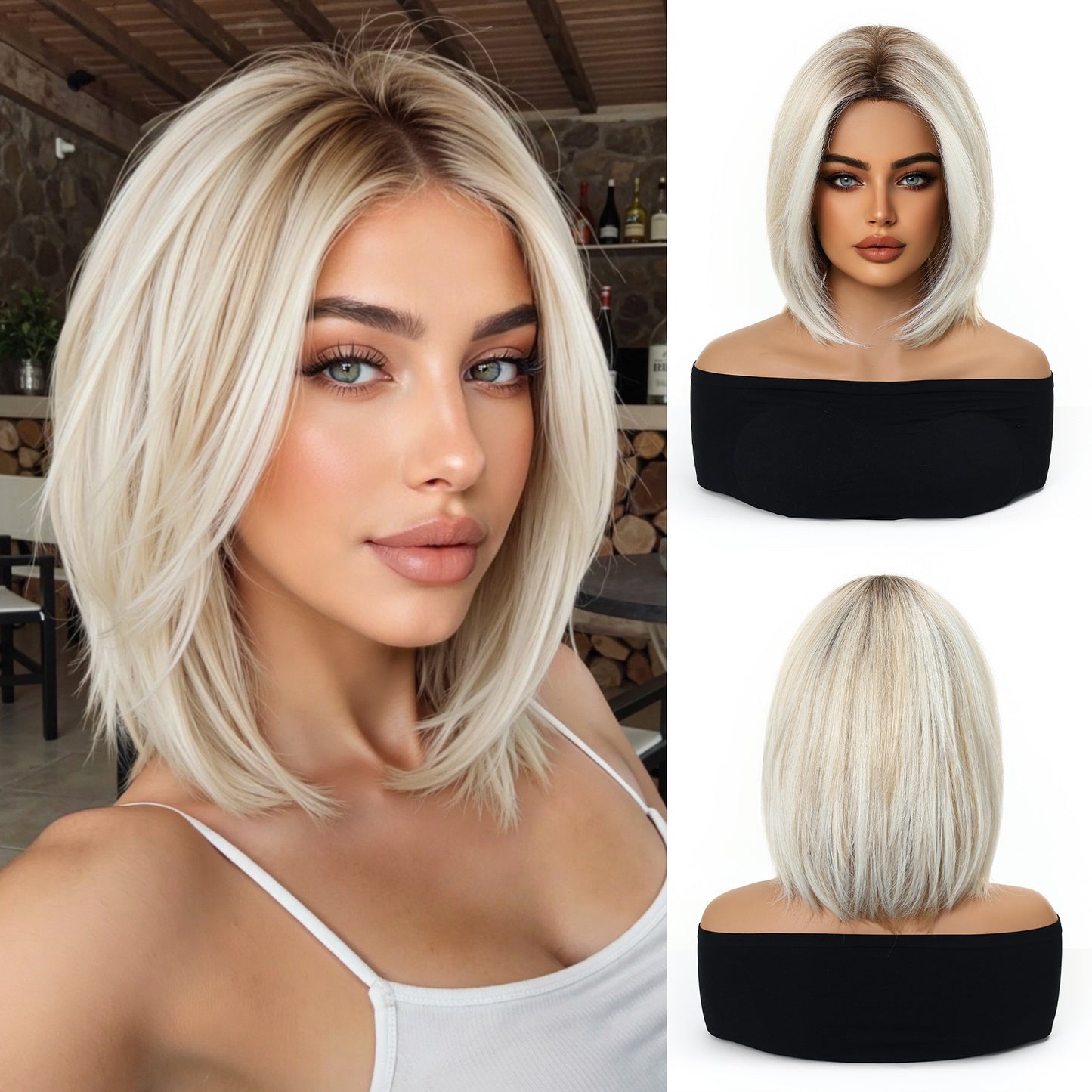 Bangs Female Daily Natural Comfortable High Temperature Resistant Wig Short Straight Hair