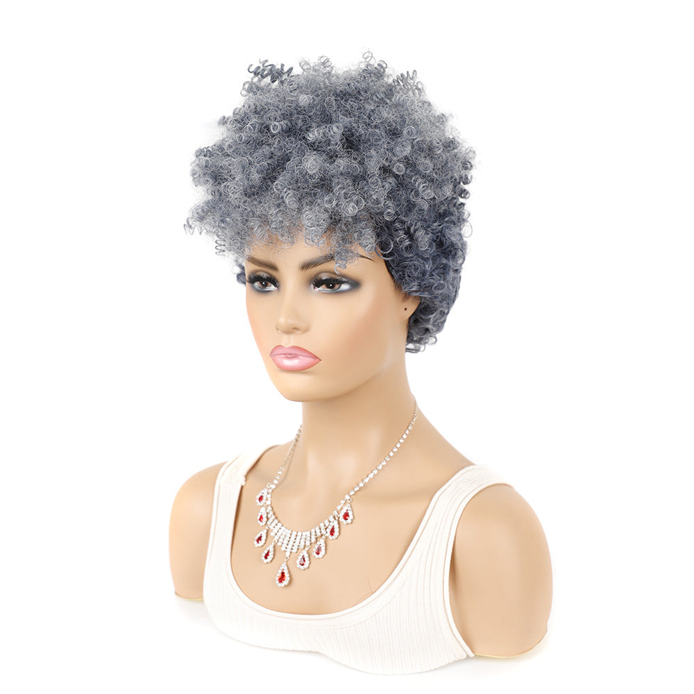 Women's African Dreadlocks Head Sleeve Curved Small Curly Wig Long Curls