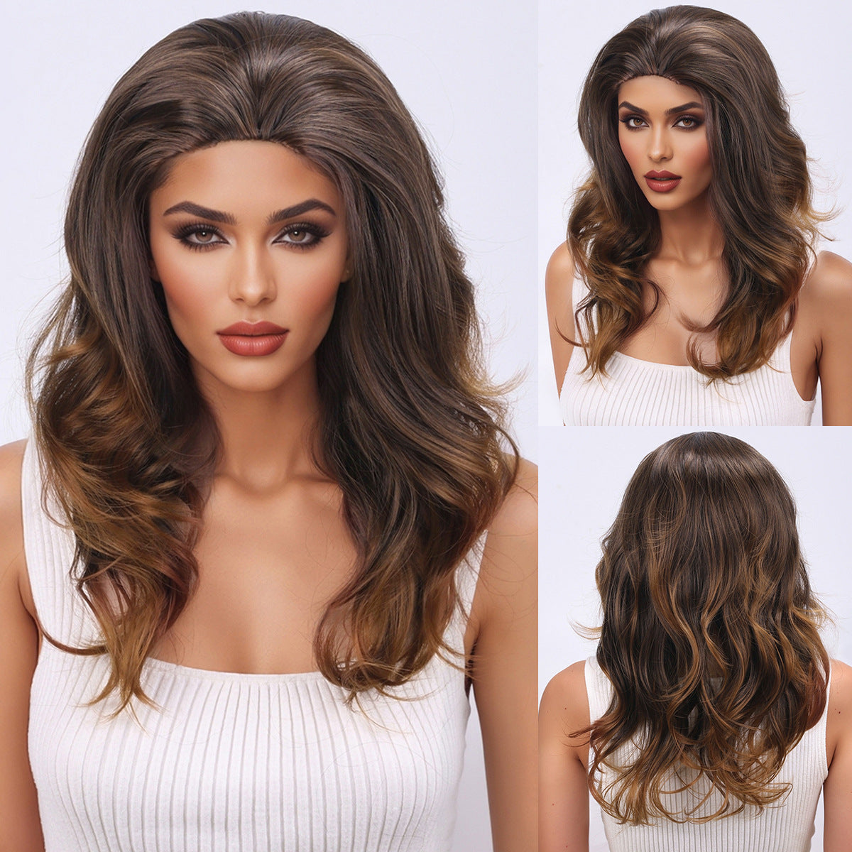 Fluffy Face Shaving Big Wave Chemical Fiber Head Cover My Wig Long Curls