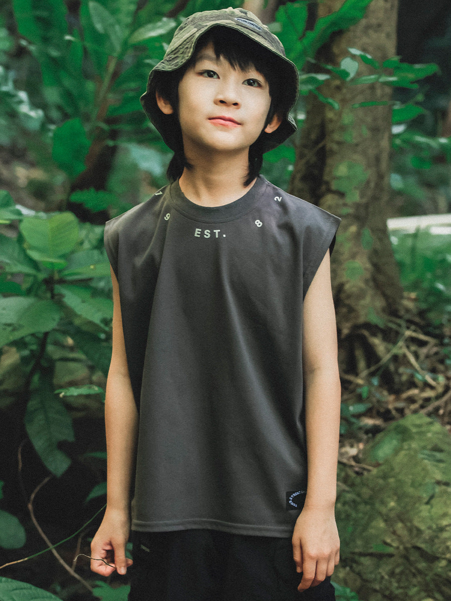 Children's Cool Sleeveless Vest Summer Boy Loose Breathable Children's T-shirt