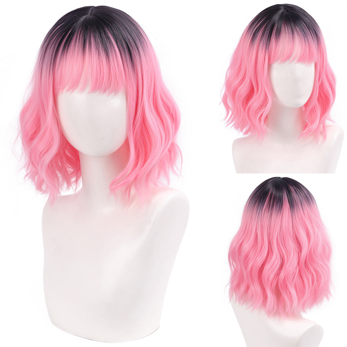 Versatile Comfortable Fringe Festival Water Ripple Wig Short Curly Hair