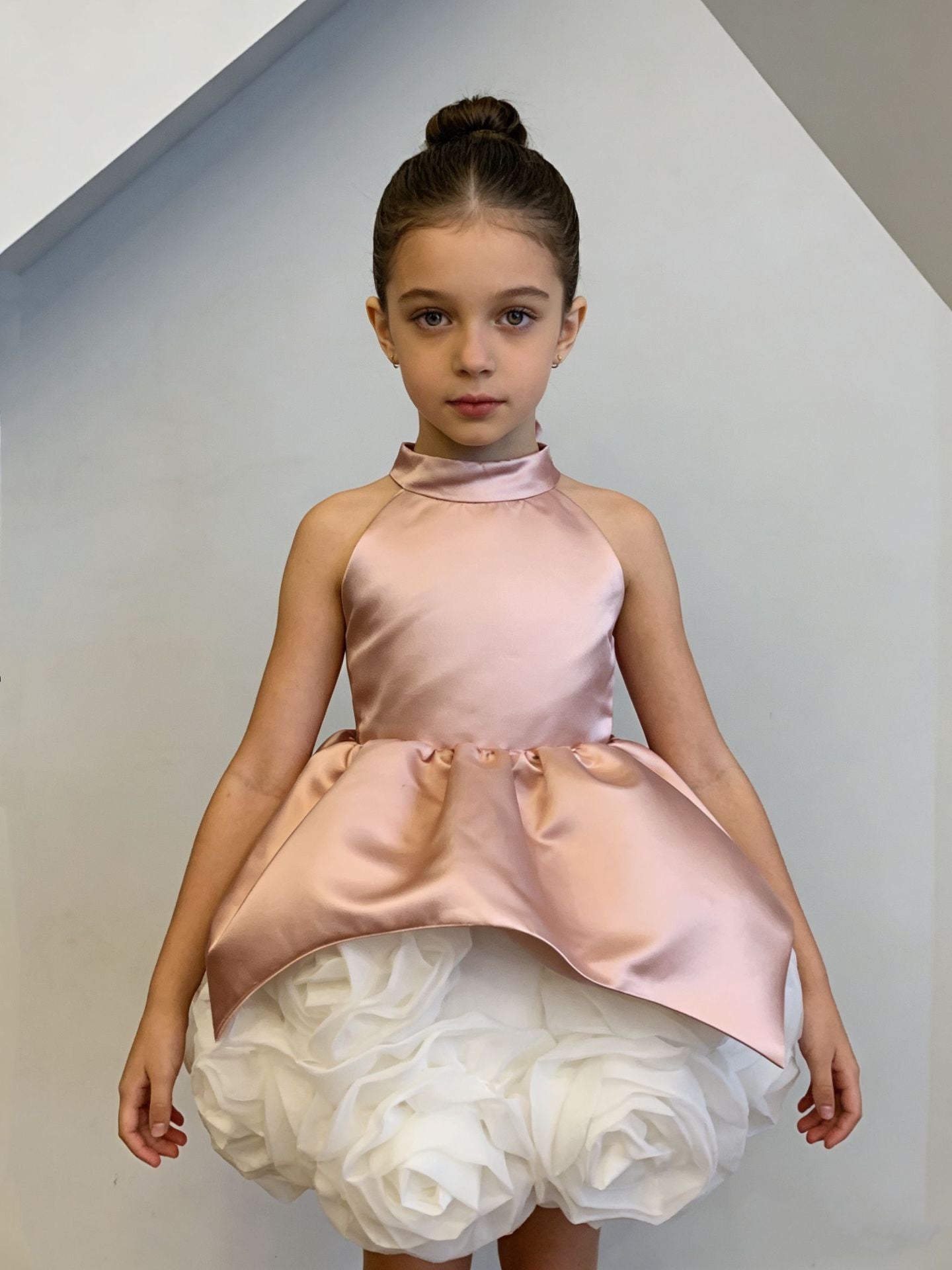 Children's Satin Sleeveless Halter Pettiskirt Party Birthday Children's Dress