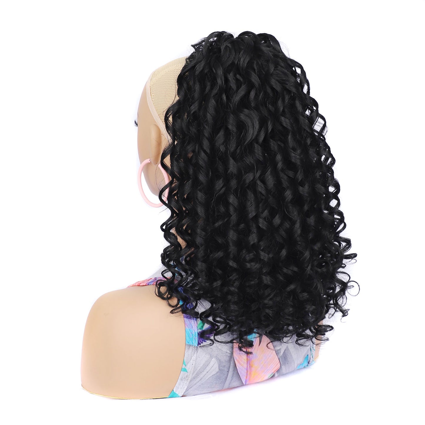 Mid-length Curly Hair Spring Roll Roman Retro Wig Ponytail