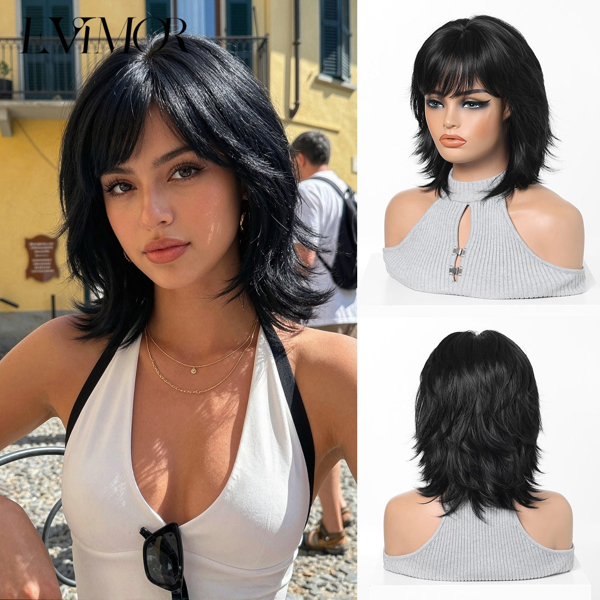High Level Wolf Tail Neutral Trendy Short Anchovy Head Chemical Cos Wig