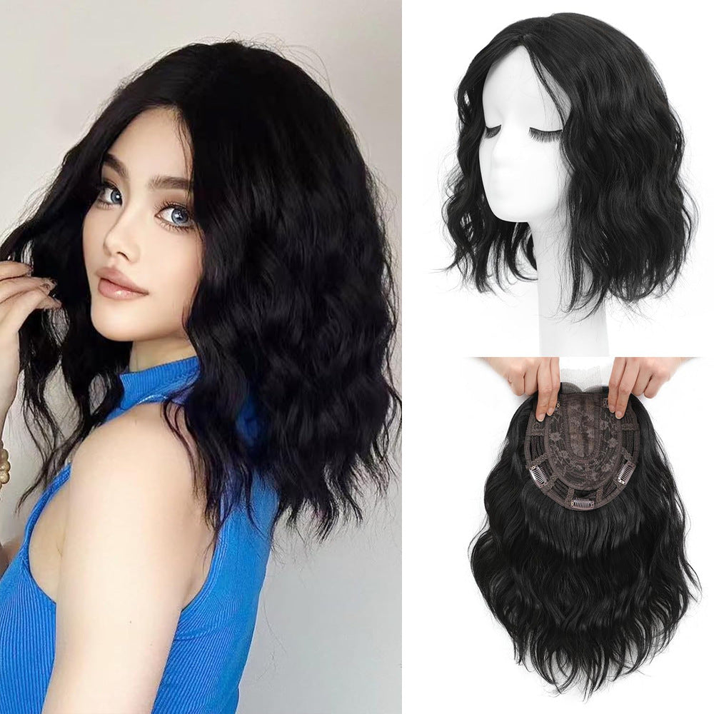 Front Lace Water Ripple Female Bangs Wig Short Curly Hair