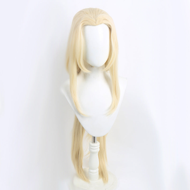 Programmatic Light Golden Beauty Pointed Double Ponytail Anime Long Hair Cos Wig