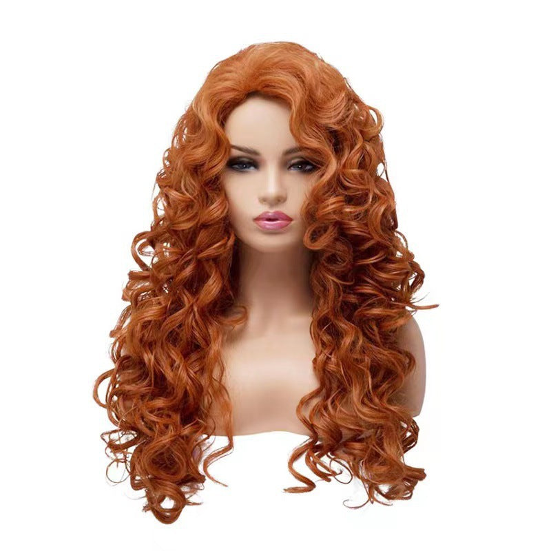 Female Curly Hair Princess Small Curve Fluffy Natural Waves Roll Wig Long Curls
