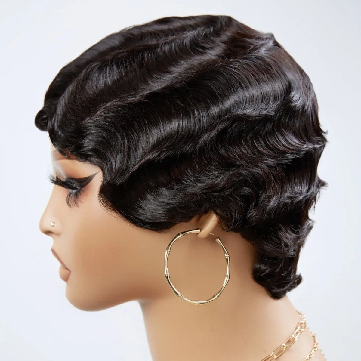 Pixie Cut Curly Bob Original Human Real Hair Wig