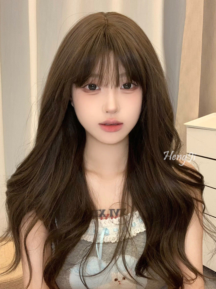 Women's Hair Style Retro Bangs Egg Roll Head Small Curly Natural Wig Long Curls