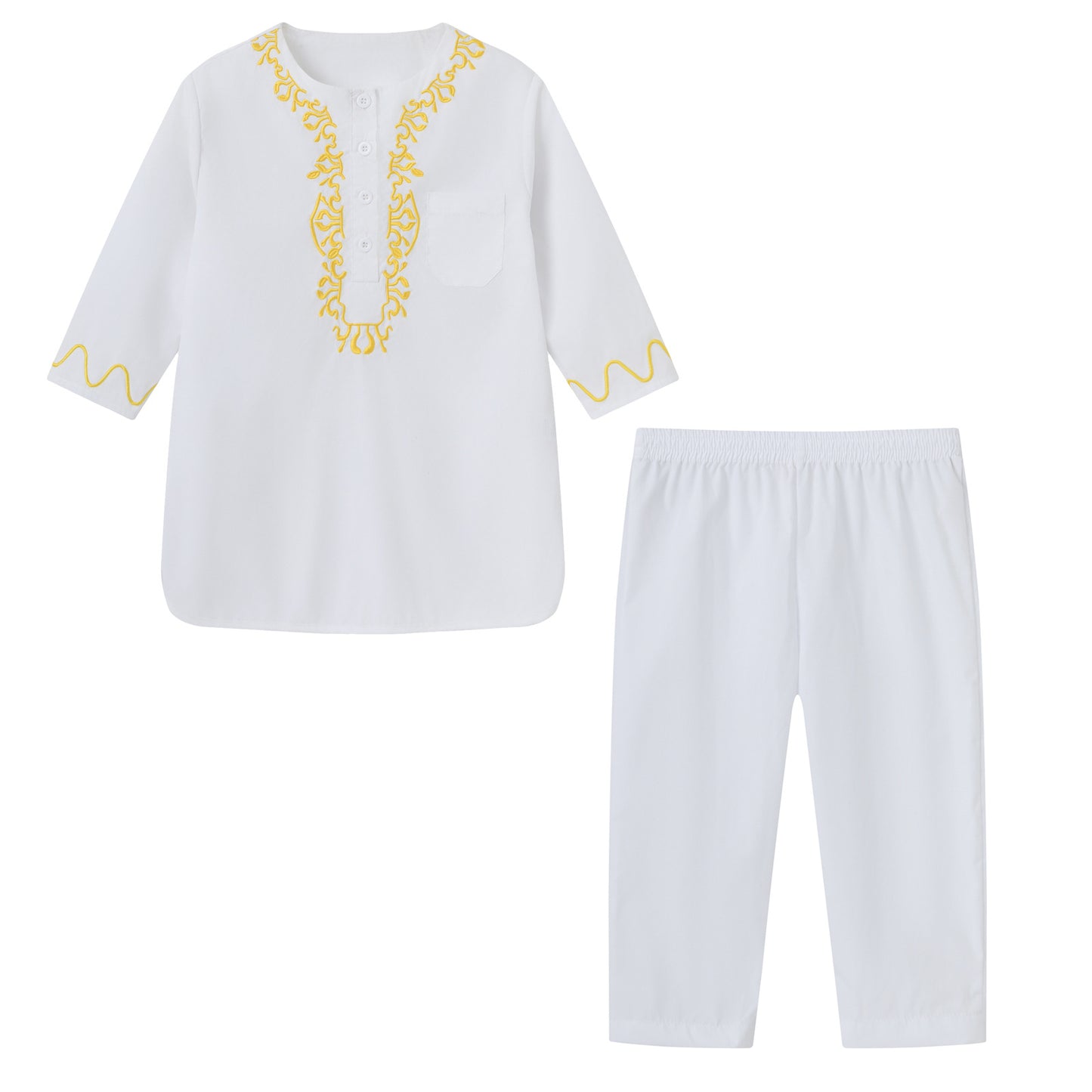 Children's Clothing Embroidered Pattern Button Round Tie Children's Suit