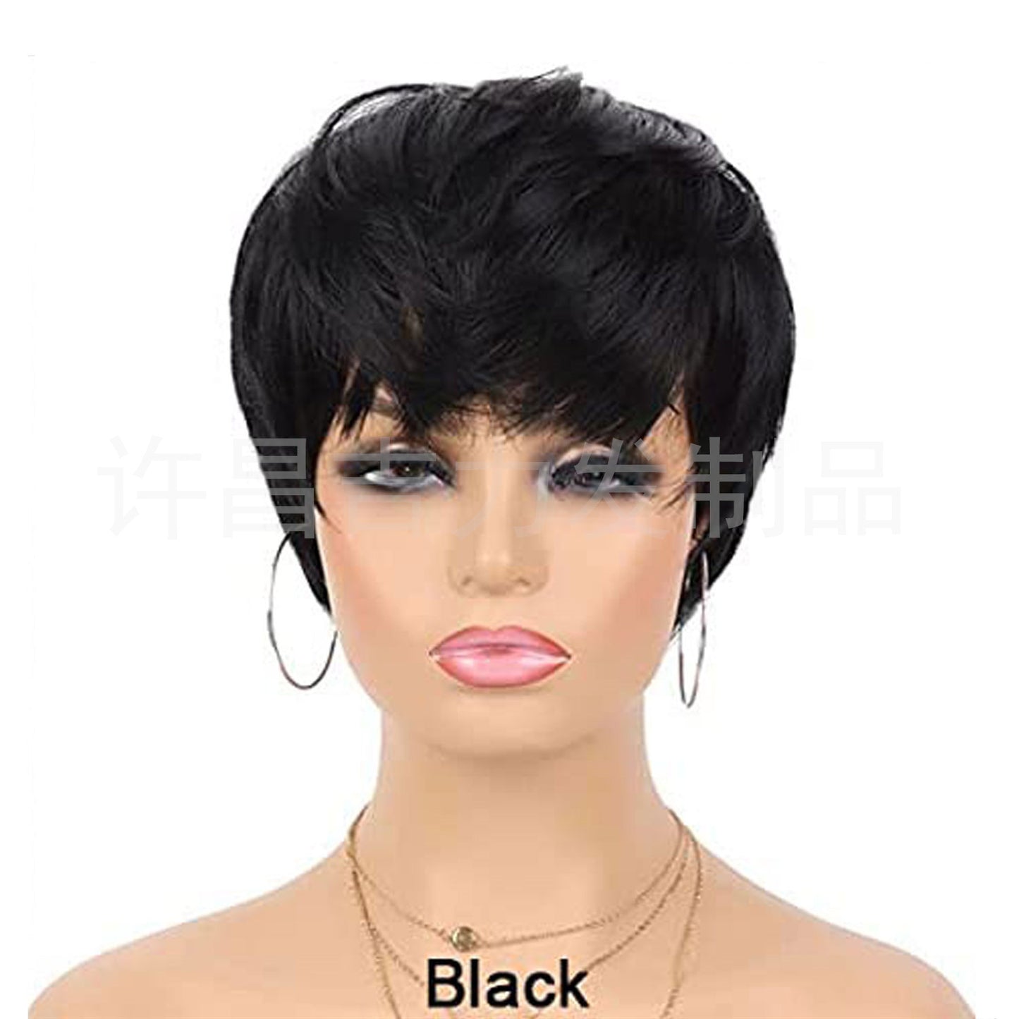 Charming Comfortable Mechanism Bangs Chemical Fiber Wig Short Straight Hair
