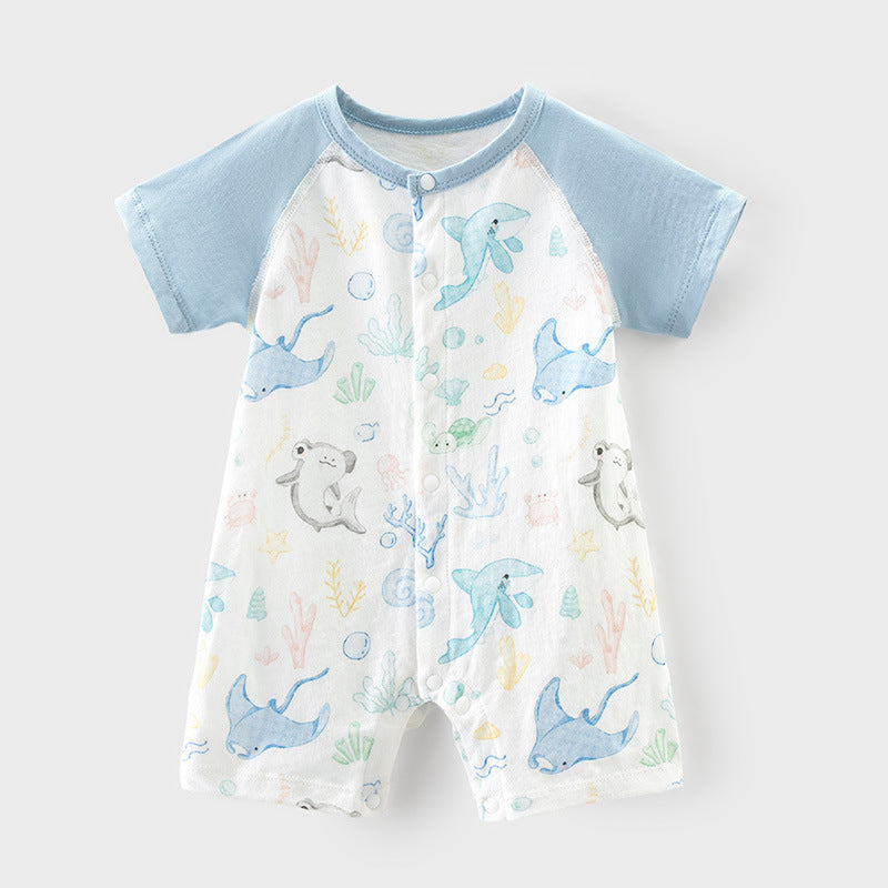 Cotton Short Sleeve Rompers Born Clothes Romper Jumpsuit Jumpsuit, Climbing Suit