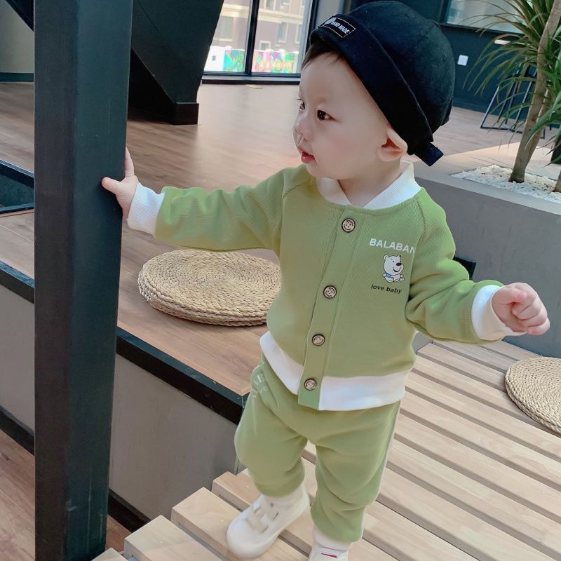 Infant Casual Clothes Boy Autumn Western Style Baseball Uniform Children's Suit