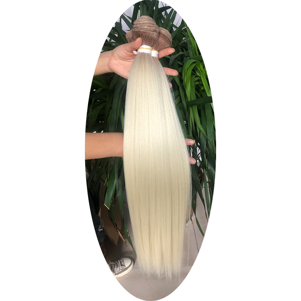 Women's Chemical Fiber African Hair Band Weft Long Straight Wig