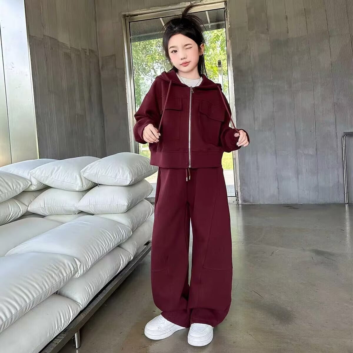 Children's Casual Western Style Versatile Coat Wide Leg Children's Suit